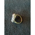 Vintage Silver and Gold Garnet Ring