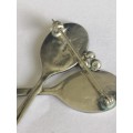 Silver Tennis Brooch with Raquets and Balls