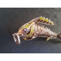 A Large Neri Articulated Italian Silver and Enamel Fish Pendant