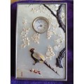 Stunning Japanese Crafted Silver Mother of Pearl Clock