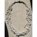 Fab Vintage Bead Necklace. White Glass and White Plastic Beads