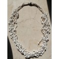 Fab Vintage Bead Necklace. White Glass and White Plastic Beads