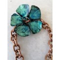 Blue/ Turquoise Colour Flower Copper Bracelet