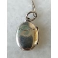 Classic Etched Silver Locket and Chain