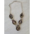 This is a beauty Sterling Silver Multi Gem Necklace