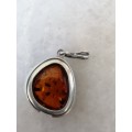 Classic Silver and Amber Pendant