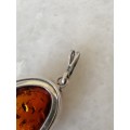 Classic Silver and Amber Pendant