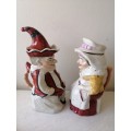 Victorian Staffordshire Punch and Judy Character Jugs