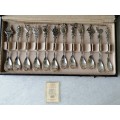 Boxed Set of  VintageDutch Gero Zilvium  90 Gero Coffee Spoons