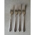 4 Mappin and Webb Silver Plated Dessert Fork Pembury Pattern