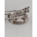 Dutch Silver Horse Drawn Swan Carriage  Miniature 833 Silver