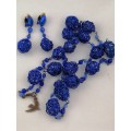 Striking Electric Blue French Cecile Jeanne Paris Necklace and Earring Set