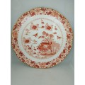 Chinoiserie!  A Royal Worcester Burnt Orange Dish and Bowl C1909