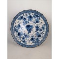 Oriental Signed Blue and White Dish With Grape Motif