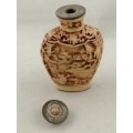 Chinese Lacquered/Resin Carved Snuff Bottle
