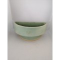 Vintage Mint Green Semi Circular Shaped Vase