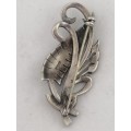 A Leaf Shaped Silver and Marcasite Brooch