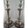 A Stunning Pair of Old Sheffield Plate Candle Sticks