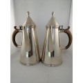 A Pair of Thomas Bradbury and Sons Silver Coffee Pots