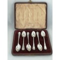 A Boxed Set of 6 Silver James Dixon and Sons Coffee Spoons