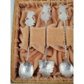 A Boxed Set of 6 Batavia( Indonesian) Wayang Kulit Coffee Spoons