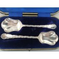 A Boxed Pair of Preserve/Compote Spoons Henry Wilkinson  Sheffield