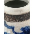 A  Pair of Chinese Ovoid Blue and White Jars Kangxi Period Style