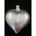 WOW Striking Large Sterling Silver Heart Shaped Pendant