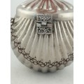 Silver, Velvet lined Clam Shell Purse