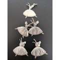 Candida Silver Ballerina Pendant, Brooch and Earring Set