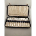 A Boxed Set of 12  Sterling Silver Coffee Spoon  Sheffield Cooper Bros 1946