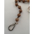 Unique Pendant Necklace with Shell,Smokey Quartz Set in Silver and Natural Stones and Pearls