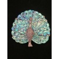 Gorgeous Silver and Paua Shell Peacock Brooch