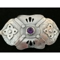 A Stunning Silver and Amethyst Arts and Crafts Brooch