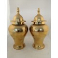 A Pair of Brass Vases