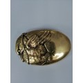 ANTIQUE BRASS VESTA CASE WITH A FACE OF A DUCK