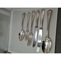 VINTAGE BOXED SILVER PLATED AND STAINLESS STEEL CUTLERY SET