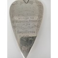 THIS FINE VICTORIAN SILVER PRESNTATION TROWEL,HAS A TRIANGLE SHAPED BLADE