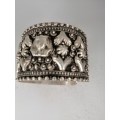 VINTAGE EGYPTIAN REVIVAL SILVER CUFF BANGLE