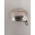 A VINTAGE HALLMARKED SILVER DECANTER LABEL MARKED GIN