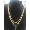SIMPLY STUNNING ANTIQUE 9CT YELLOW GOLD DOUBLE ROPE DESIGN FOB CHAIN.