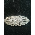 RARE  ,BEAUTIFUL STERLING SILVER MARCASITE BROOCH/ DRESS OR SHOE CLIPS