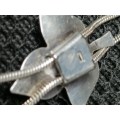 A PRETTY SILVERTONE?? CHAIN WITH AN ADJUSTABLE LEAF PENDANT