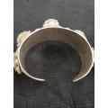 A BEAUTIFUL VINTAGE SIAM SILVER BRACELET WITH RAISED BOSSES. CIRCA 1940