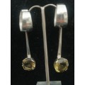 Absolutely Stunning Erich Frey sterling silver and lemon quartz drop earrings and lemon quartz ring