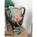 A STUNNING FRENCH ART NOUVEAU TWO-HANDLED CERAMIC VASE