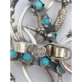 Beautiful  Vintage 800 Silver and Turquoise Bracelet Peruzzi, Italy.