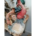 TWO BEAUTIFUL CERAMIC COY FISH STANDS