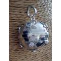 SOLID SILVER MYSTIC BELL IMPORTED FROM BALI WITH INLAID GEMSTONES
