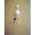 MAGNIFICENT MABE PEARL WITH GEMSTONE PENDANT (NO CHAIN) - FRUITSALAD PENDANT